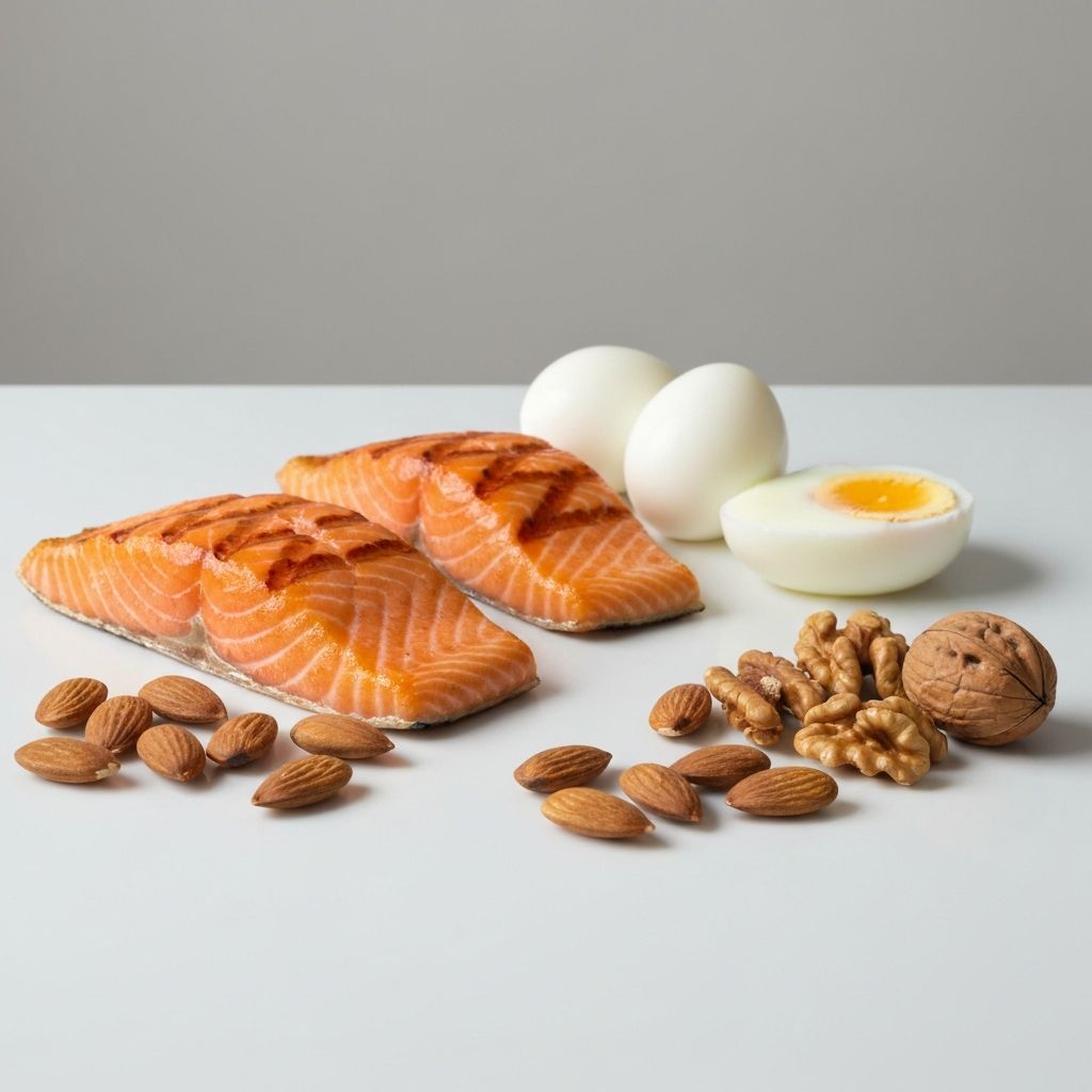 Protein-rich foods scientific arrangement